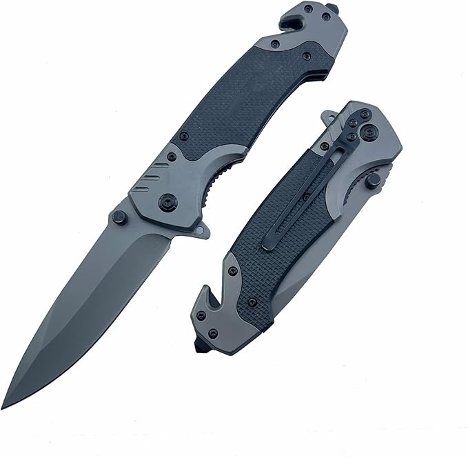Pocket Folding Knife,3.8” Stainless Steel Blade and Handle -Drop Point Blade,Liner-Lock and Pocket Clip