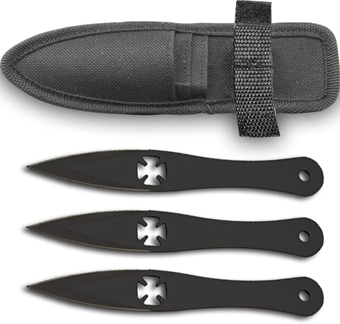 Fixed Blade Knives 3Piece 5-1/2inch Black w/Sheath