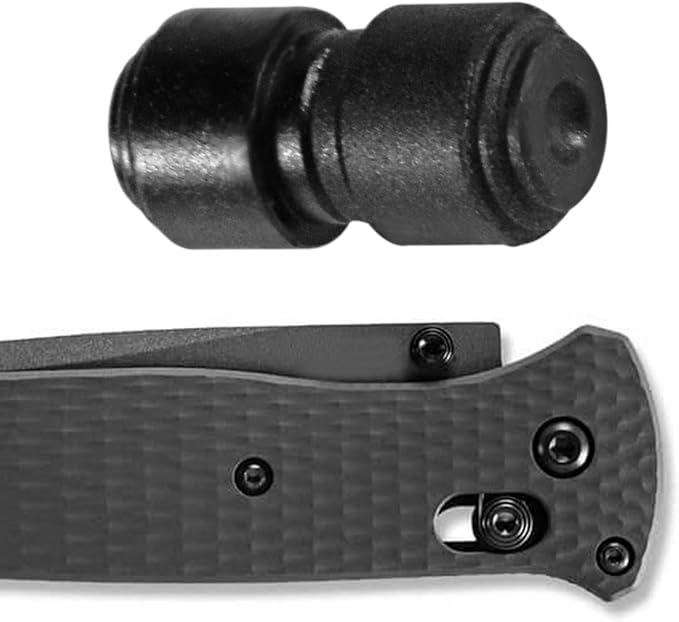 Replacement Anodized Titanium Thumb Stud Set, Custom Thumb Studs for Benchmade Bugout 535 Series Knives and 535S, 535GRY-1,535SGRY-1(3Pcs,Black)