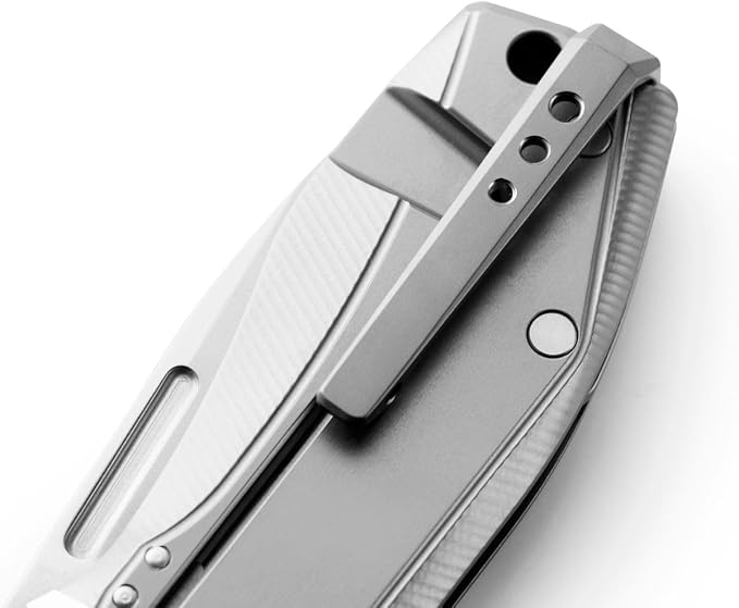 LionSTEEL NANO Titanium Frame Lock Folding Pocket Knife, Magnacut Steel Blade, Solid Handle Construction, Drop Point, Made in Italy (Green Micarta)