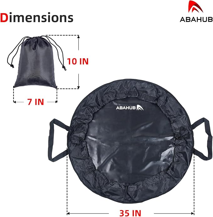 Abahub Surf Poncho Changing Robe with Hood, Thick Quick Dry Wetsuit Changing Towel for Surfing Beach Swim Outdoor Sports Men Women, Absorbent Wearable Towel Cover Up (Wetsuit Changing Mat-Black)