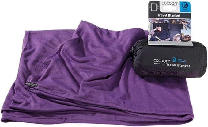COCOON - Coolmax Travel Blanket | Compact Throw Blanket for Camping and Hiking | Fits in Backpack | Attaches to Luggage | Travel Essential | Fast Drying (Regular 70" x 55")