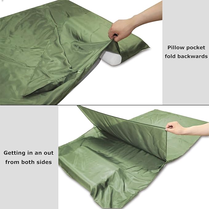 Browint Silk Sleeping Bag Liner, Silk Sleep Sack, Extra Wide 87"x43", Lightweight Travel Sheet for Hotels, More Colors for Option, Reinforced Gussets
