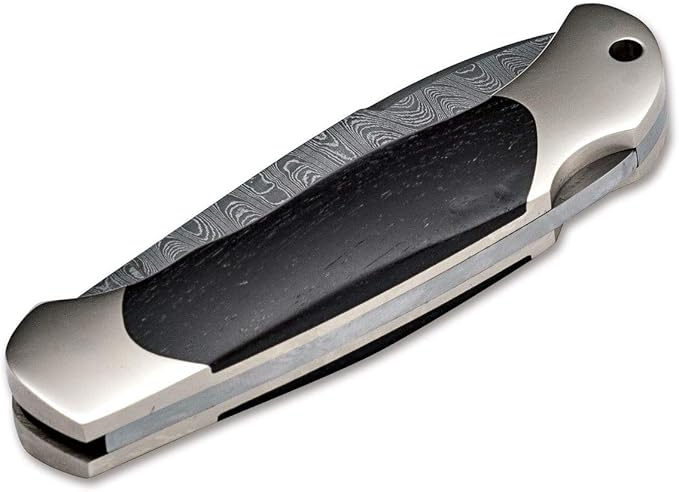 Boker Plus Junior Scout Spearpoint Ironwood Damascus Folding Pocket Knife 111930DAM