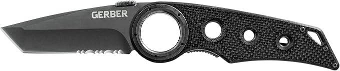 Gerber Gear Remix Folding Knife - 3" Partially Serrated Edge Pocket Knife - EDC Gear and Equipment - Black