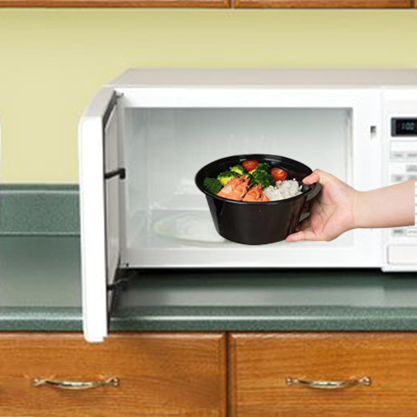 100pc 26 Oz Meal Prep Containers disposable, Plastic Food Take Out Containers With Lid, Take Out Containers Disposable, Reusable food storage containers Round Box，Microwave Freezer Dishwasher Safe