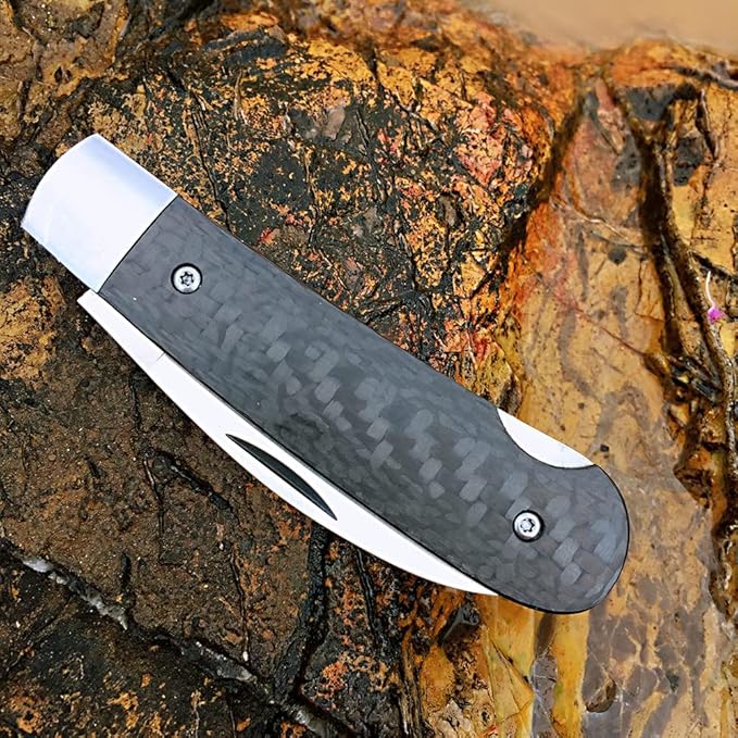 Watchman Brother1506 Blade Knife Carbone Fiber Bone Grips Lock Back Pocket Knife … (carbon fiber)