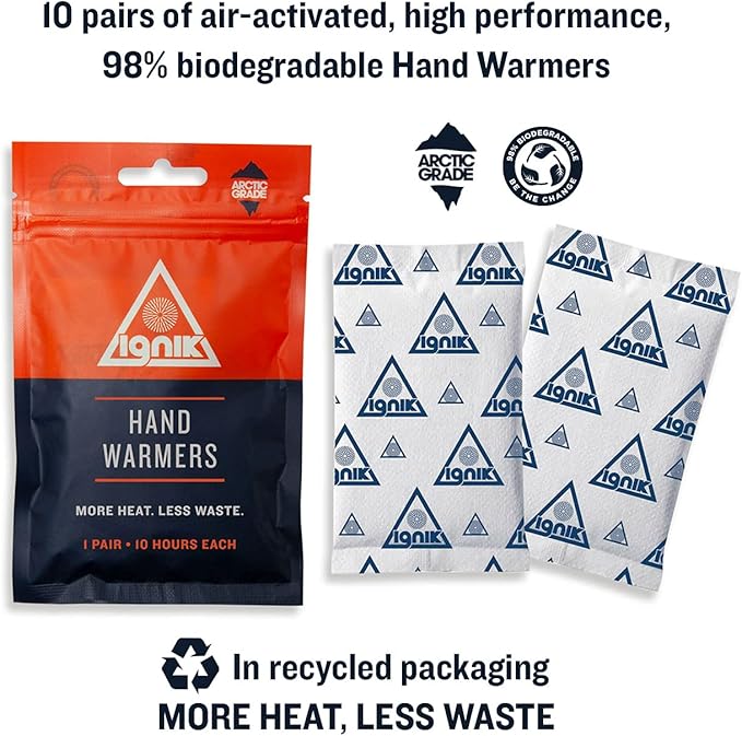 Ignik Resealable Multiple-Use Hand Warmers for 10 Hours of Heat Across 72 Hours