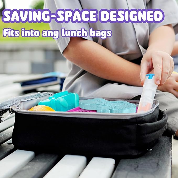 HiYZ Mermaid Ice Packs for Lunch Boxes - Reusable Kids Ice Packs - Quick Freeze, Space Saving, Long-Lasting Cooler for Lunch Box, Thin Ice Packs Ideal for Travel, Picnics, and School