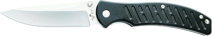 Bear & Son Cutlery A-300-AlBK-S Bear Swipe Iii Aircraft Aluminum Handle/Satin Finish Blade Knife, 4 1/4", Black