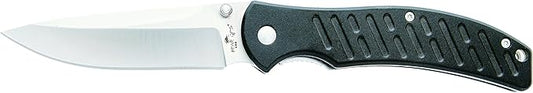 Bear & Son Cutlery A-300-AlBK-S Bear Swipe Iii Aircraft Aluminum Handle/Satin Finish Blade Knife, 4 1/4", Black