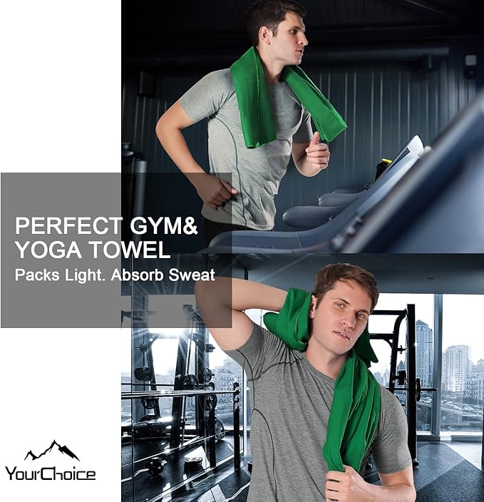 Your Choice Microfiber Travel Towel, Fast Drying Towel for Camping, Travel, Beach, Gym, Backpacking, Sports and Swimming. Sweat Absorbent, Lightweight and Ultra Compact