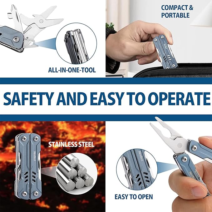NexTool Keychain Multitool, Mini Multi Pliers with Pocket Knife, Screwdriver and Bottle&Can Opener, Pocket Tool, Father's Day Gifts from Daughter（Mini Sailor)