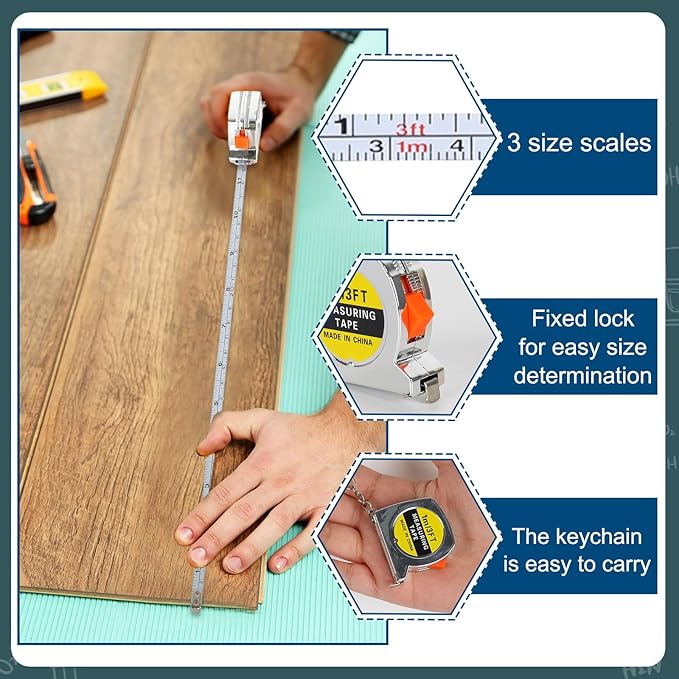 Whaline 10Pcs Multitool Pen Gift Set 2 LED Flashlight Keychain 2 Measuring Tape Keychain 2Pcs 6 in 1 Tool Pen 2 Black Pen Refill 2 Stainless Steel 11 in 1 Credit Card for Survival Camping Hunting