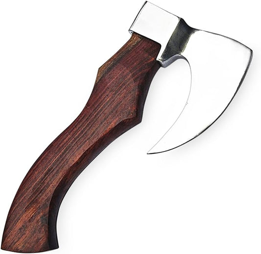 HUN-9974 Custom Handmade Viking Hatchet Axe Carbon Steel Head Bearded Camping Tomahawk Battle Ax with Sheath Ideal Gift for Men
