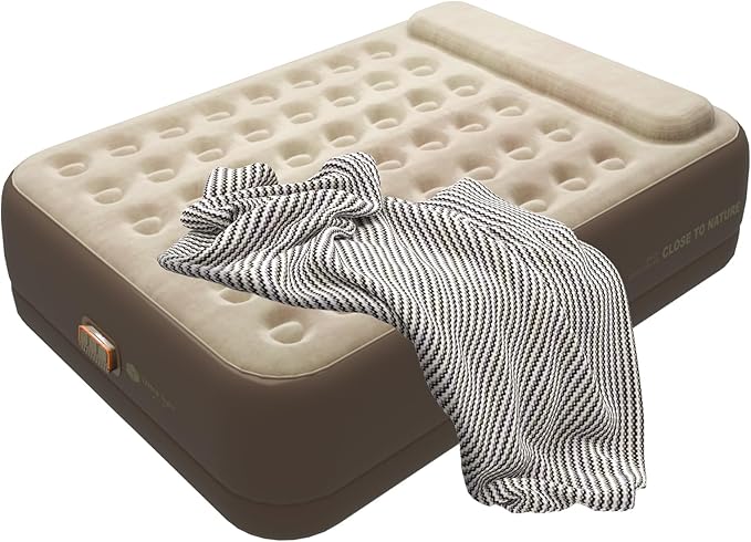 Queen Air Mattress,Upgrade Wireless Inflatable Mattress with 4000mAh Rechargeable Battery Built-In Pump for Quick and Easy Inflation/Deflation, Ideal Inflatable Bed for Home, Camping and Guests