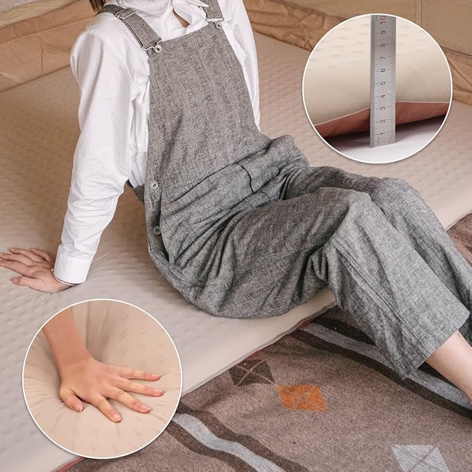 Naturehike 2.4in Foam Silent Self-Inflatable Sleeping Pad, 7.5 R-Value Sleeping Mat, Soft, Comfortable, Lightweight Queen Size Air Mattress for Camping, Backpacking, Hiking (Double, Green)