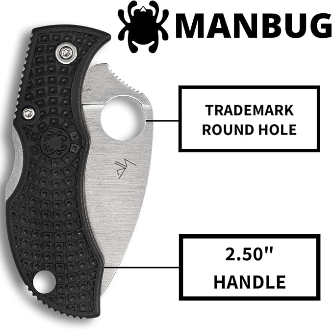 Spyderco Manbug Wharncliffe Lightweight Knife with VG-10 Stainless Steel Blade and FRN Handle - SpyderEgde - MBKWS
