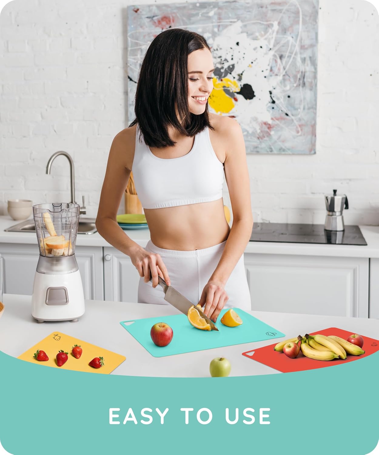 July Home Cutting Board Alternative for Kitchen - Extra Thick Flexible Plastic Cutting Board Set of 3, Non-Slip, BPA-Free, Easy to Clean, Colored Cutting Mats for Cooking, Durable Chopping Sheets