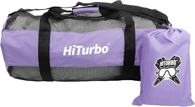 Hiturbo Mesh Dive Duffel Bag: Scuba Gear Bags for Diving, Snorkeling, Freediving and Swimming - 60L Travel Beach Pool Water Sports Equipment Bag with Shoulder Strap
