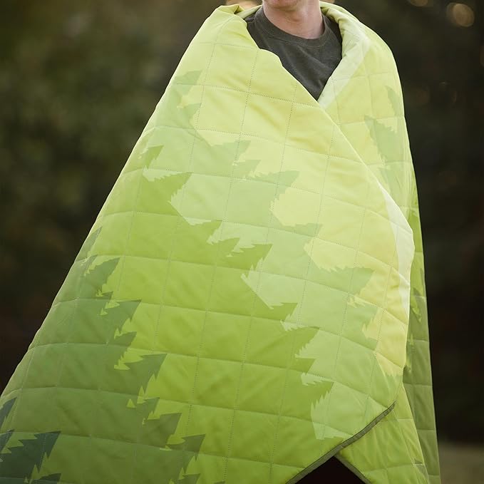 CORE Outdoor Weighted Blanket | Packable Waterproof Picnic Blanket, Beach Mat, Tent Camping Rug, & Stadium Blanket | Large Portable 94" x 78" Quilt Design with Built-in Straps and Carry Handle