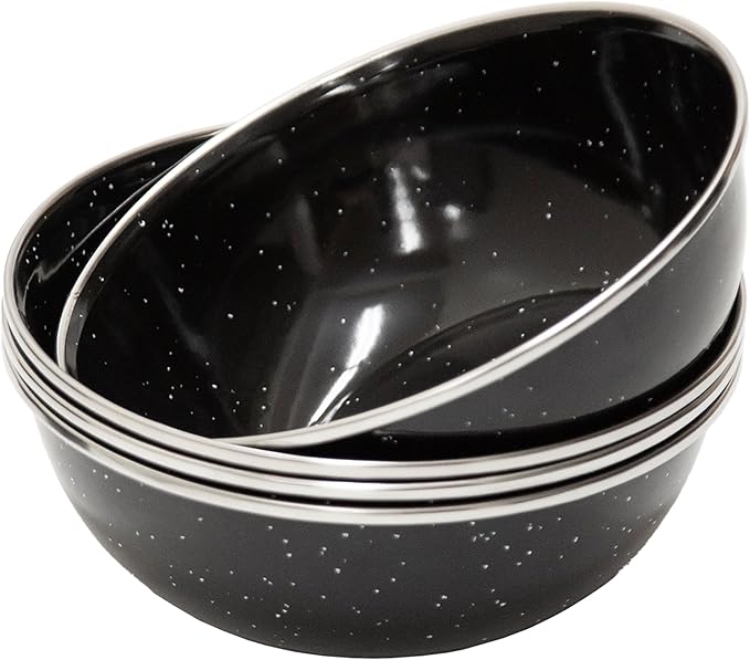 Stansport 24-Piece Enamel Camping Tableware Set