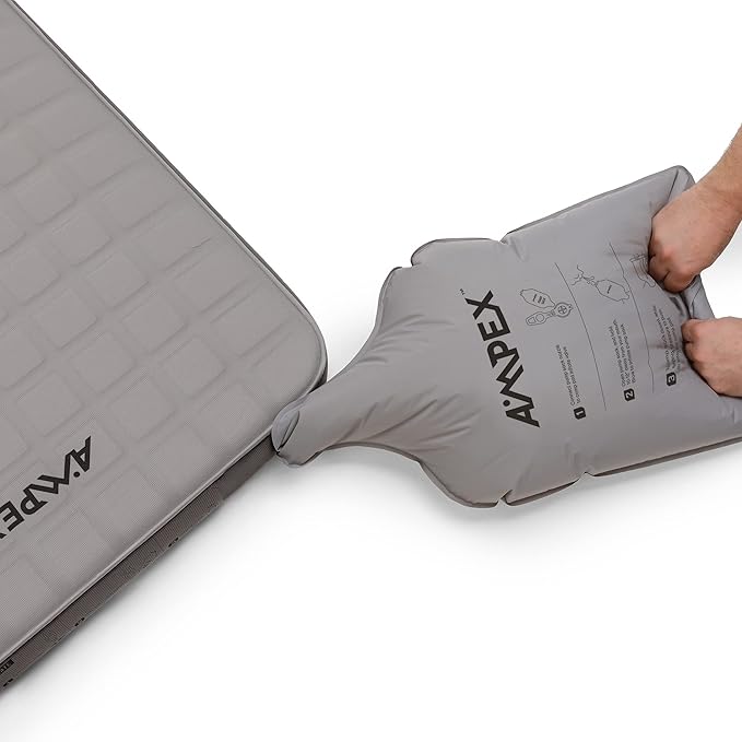 AMPEX Camp Bed Self Inflating | Camping Mattress, Sleeping Pad for Camping, Backpacking, Inflatable Camping Bed for Backpacking Gear (Long/Wide Size)