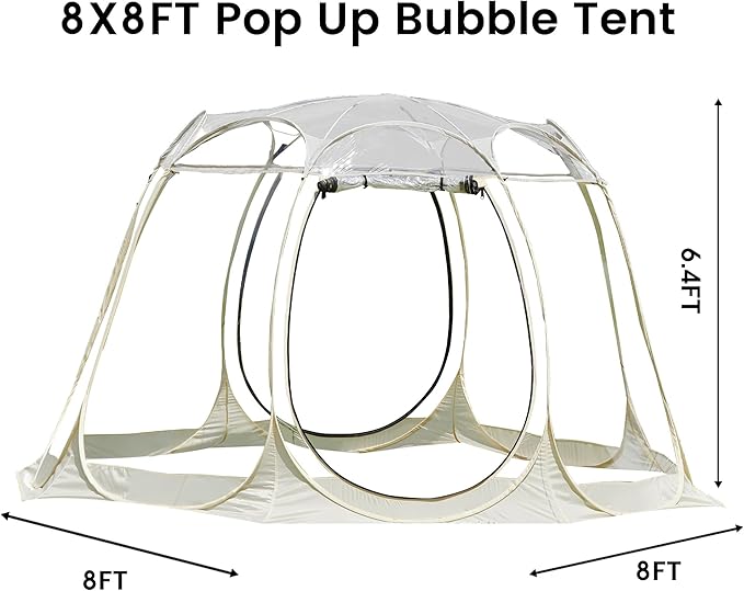 Pop Up Bubble Tent, Transparent Outdoor Bubble Tent, Weather Proof Pop Up Tent, Portable Transparent Tent, Canopy Gazebo for Patios, Backyards, Camping