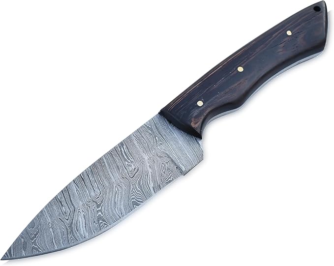 | Viking Heritage Skinner Knife – Expertly Crafted with Damascus steel for Precision Hunting and Field Dressing: Embrace the Timeless Elegance of Craftsmanship with this Razor-Sharp