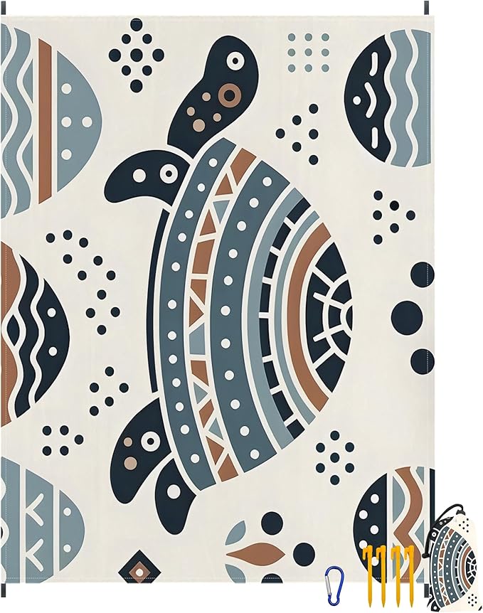 Large Beach Blanket Waterproof Sandproof 108"x 82" for 1-6 Adults,Quick Drying Beach Mat,Lightweight & Durable,Beach Essentials for Family Beach Camping Travel Picnic