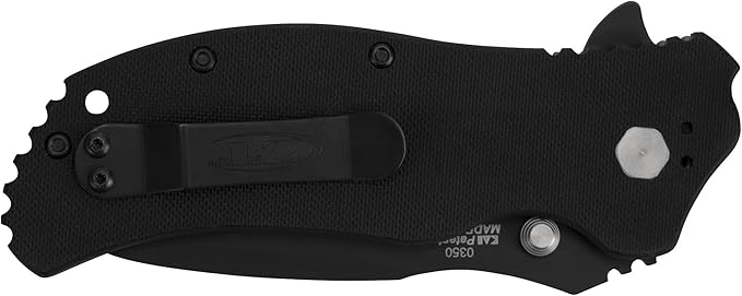 Zero Tolerance 0350 Folding Pocket Knife; 3.25” S30V Stainless Steel Blade with Black Tungsten DLC Finish; Textured G-10 Handle Scales, SpeedSafe Assisted Opening, Liner Lock, Quad-Mount Clip; 6.2 OZ.