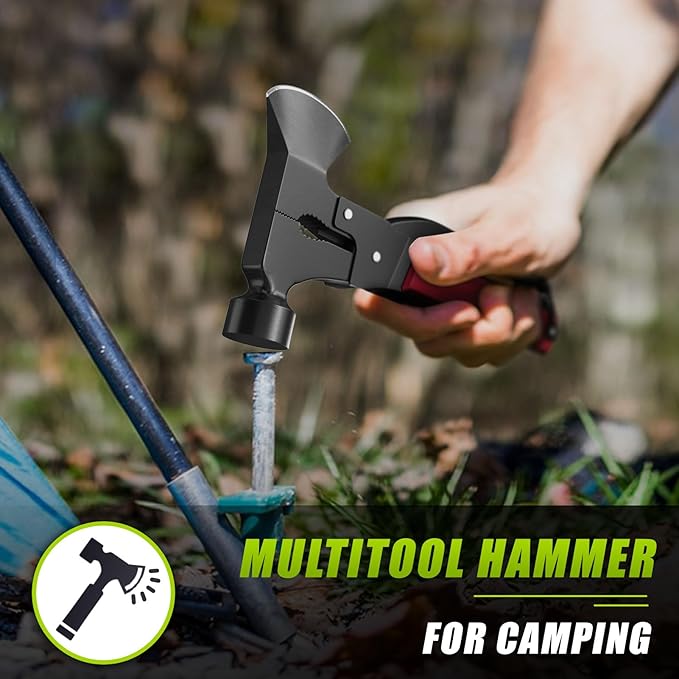 Christmas Cheer Meets Survival Smarts，Cool Gadget Gift - 15-in-1 Multi-Tool Axe Hatchet for Camping，Hiking Enthusiasts