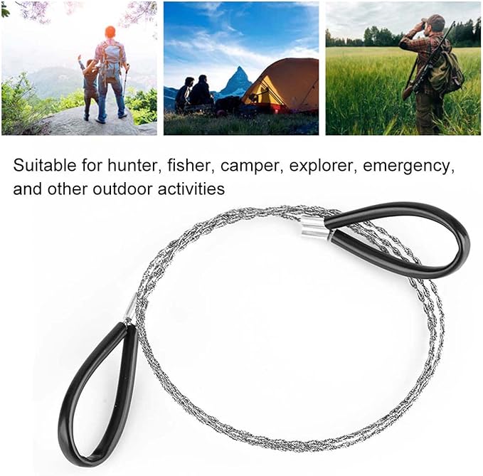 Steel Wire Saw Scroll, Outdoor Emergency Travel Saw Scroll 31.5 Inch Steel Wire Scroll, Emergency Travel Camping Survival Tool