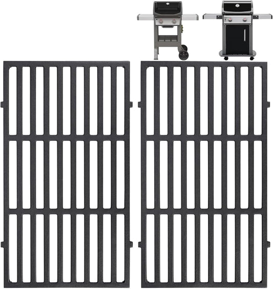 17.5 Inches Cast Iron Grill Grates Replacement 7637 for Weber Spirit I II 200 Series, Spirit E210 E220 S210 S220 Gas Grills (with Front Control Knobs), Grill Grates Parts for Weber Spirit 200