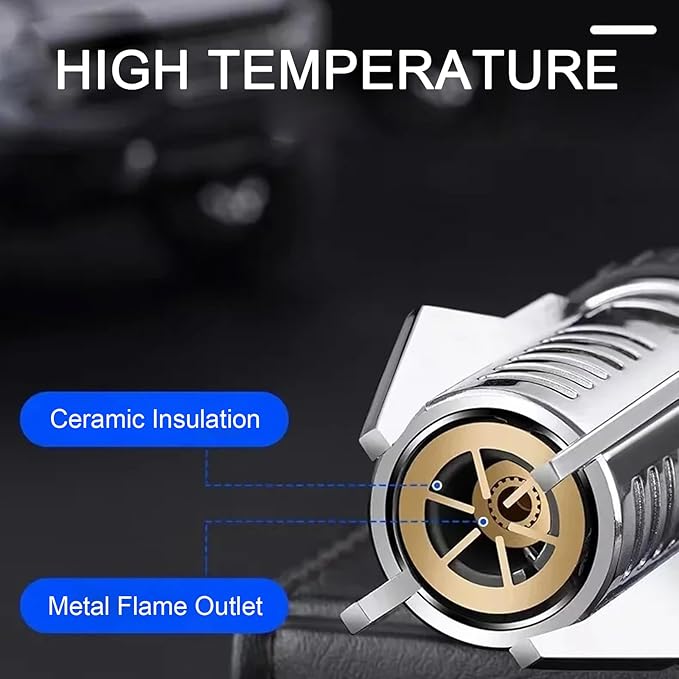 Torch Lighter, Camping Outdoor Windproof Straight Flame Lighter, Adjustable Red/Blue Flame Torch Lighter, Refillable Butane Gas Windproof Jet Flame Cool Lighter for Candle BBQ Gift (NO Gas) (Green)
