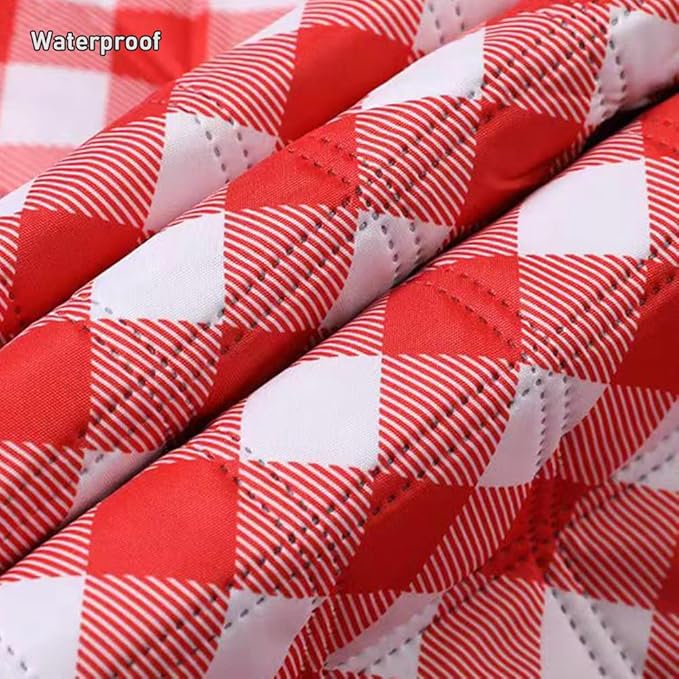 K Y KANGYUN XXL Large Beach Blanket (80 "x 79") Picnic Blankets fit 4-7 Adults, Waterproof Sandproof Beach Picnic Mat Foldable Rug with Family Outdoor Blanket for Camping Park Travel (Red Check)