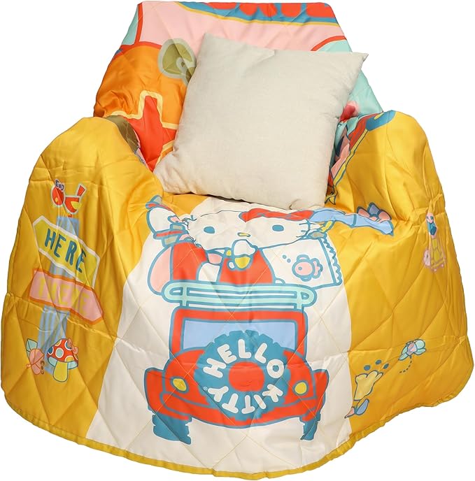 Bioworld Hello Kitty Off to Camp Waterproof Quilted Camping Throw Blanket