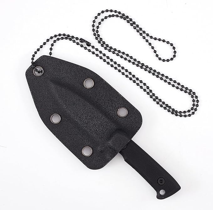 Neck Knife Fixed Blade EDC Knife - Knife Necklace Mini Knife Survival Knife Neck Knives - D2 Steel G10 Handle - Outdoor Hunting Camping Gear with kydex Sheath