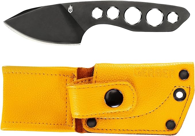 Gerber Gear DIBS Pocket Knife and Sheath - 2.5" Fixed Blade - EDC Gear and Equipment - Matte Black