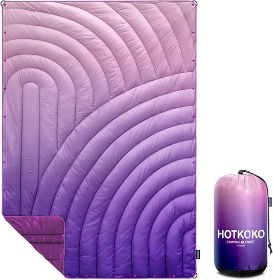 Camping Blanket,Packable Down Alternative Puffy Printed Camping Blanket Lightweight Outdoor Blanket for Camping,Traveling, Stadium, Hiking, Picnics