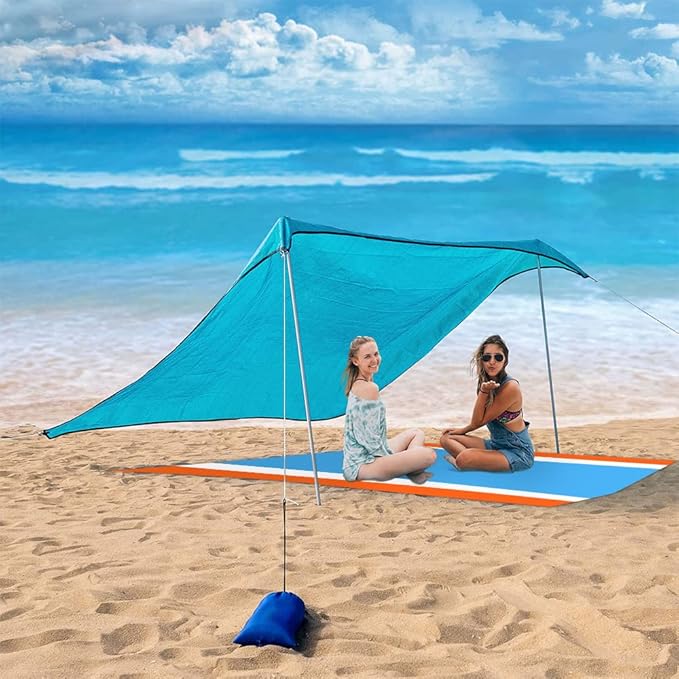 Beach Blanket Large Size 82"x78" Sand Free Waterproof Quick Drying Outdoor Camping for 3-6 Adults,Soft Comfortable Durable for Camping Beach Park Travel Family