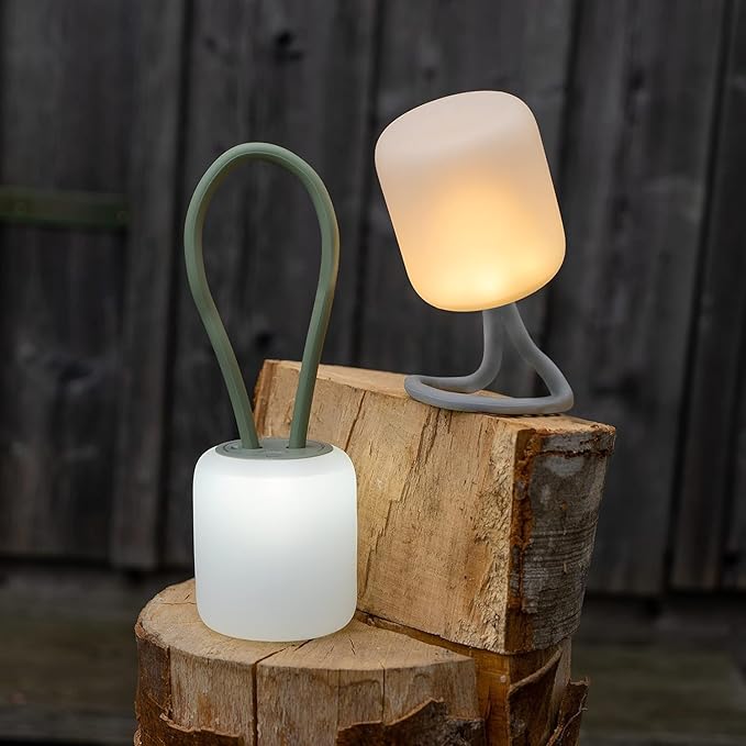Himmel Camping Lamp,Portable Outdoor Lamp for Hanging,Standing and Mounting,Warm or White Lighting Camping Lamp,Rechargeable Hang Lampe Outdoor,Table lamp for Living Room and Bedroom (Gray)