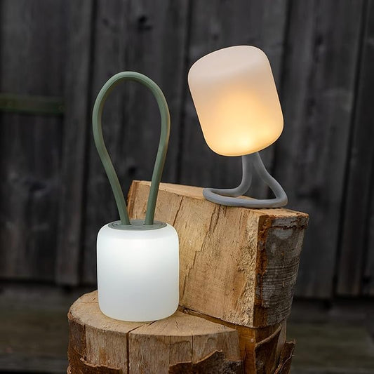 Himmel Camping Lamp,Portable Outdoor Lamp for Hanging,Standing and Mounting,Warm or White Lighting Camping Lamp,Rechargeable Hang Lampe Outdoor,Table lamp for Living Room and Bedroom (Gray)