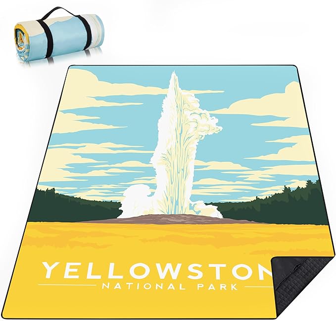 Picnic Blankets Beach Blanket 80" X 60" Extra Large Waterproof Camping Blankets Portable Outdoor Mat 3-Layer blanket for Beach, Hiking, Park, Music Festival, Grass Lawn,Travel