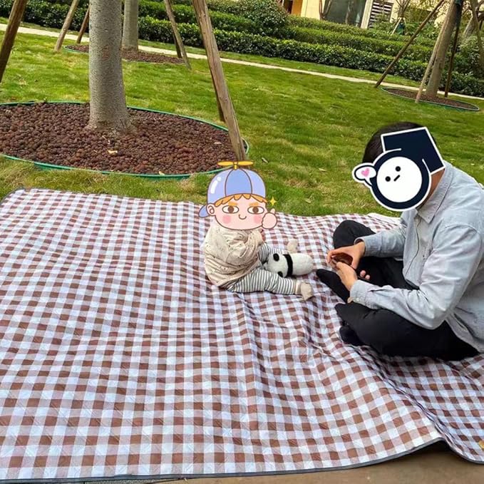 K Y KANGYUN XXL Large Beach Blanket (80 "x 79") Picnic Blankets fit 4-7 Adults, Waterproof Sandproof Beach Picnic Mat Foldable Rug with Family Outdoor Blanket for Camping Park Travel