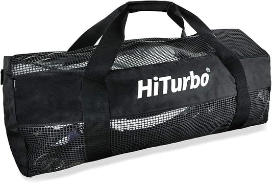 Hiturbo Mesh Dive Duffel Bag: Scuba Gear Bags for Diving, Snorkeling, Freediving and Swimming - 60L Travel Beach Pool Water Sports Equipment Bag with Shoulder Strap