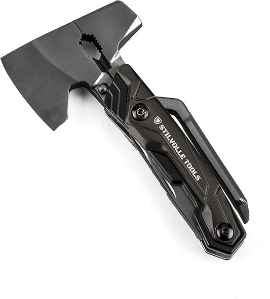 Axe 9 ax with 9-Featured Multi-Tool Hammer, Wrench, Wire Cutter, ax, Bottle Opener, Phillips Screwdriver, Flat-Blade Screwdriver, Nail File, Saw, Knife