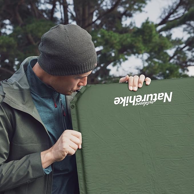 Naturehike Sleeping Pad, 2 inch Thick Self Inflating Sleeping Pad for Camping, Durable Camping Mattress Connectable with Multiple, Lightweight Sleeping Mats for Backpacking, Tent, Hammock, Hiking