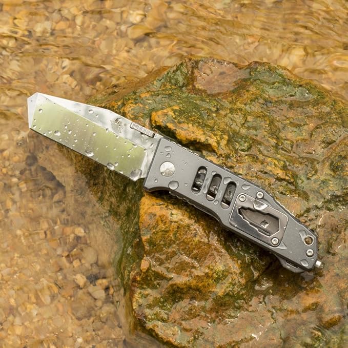 Sanrenmu 7046 Folding Knife multifunction tools knife Aluminum Handle (7046LTX-LK-T3)