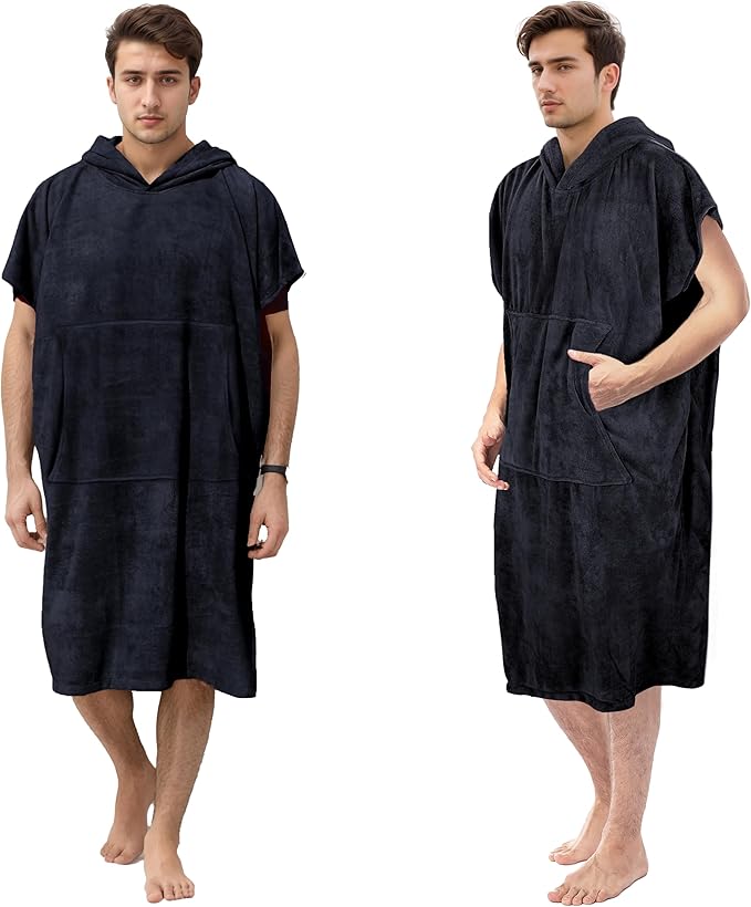 Catalonia Surf Poncho Changing Towel Robe for Adults Men Women, Water Absorbent Wetsuit Change Poncho for Surfing Swimming
